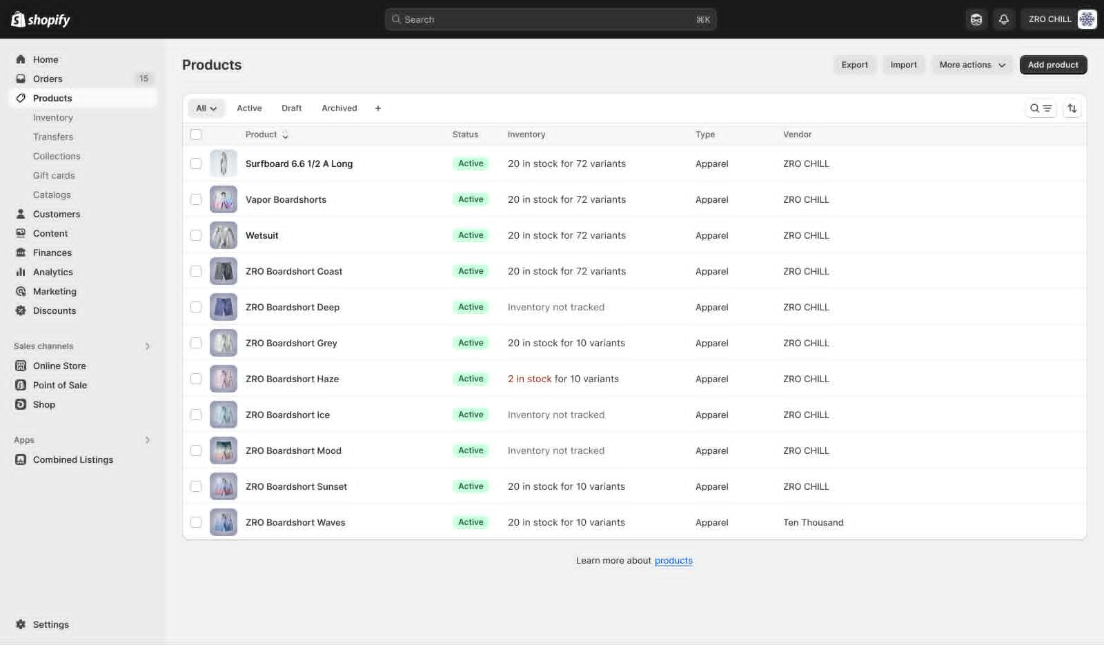 E-commerce dashboard showing organized, optimized product listings